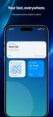 Vasten Home Screen widgets showing timer progress and fasting activity